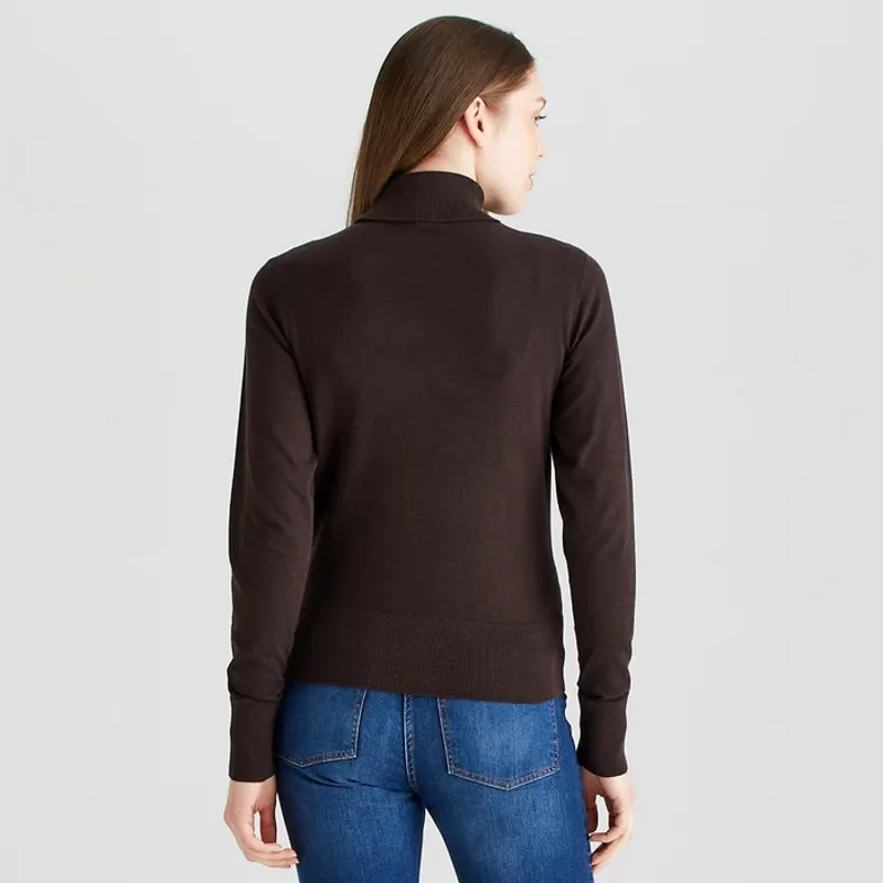 Ridgeline Women's Melford Roll Neck - Deep Bark-3