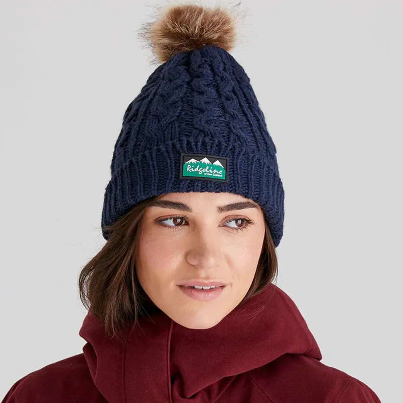 Ridgeline Nordic Fleck Bobble Hat - Navy-1