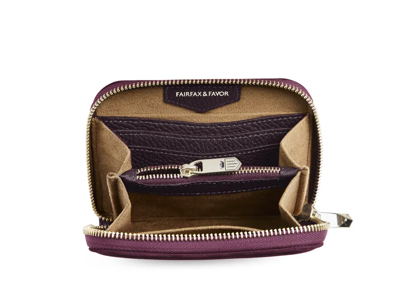 Fairfax and Favor Mini Salisbury Purse - Elderberry Suede-2