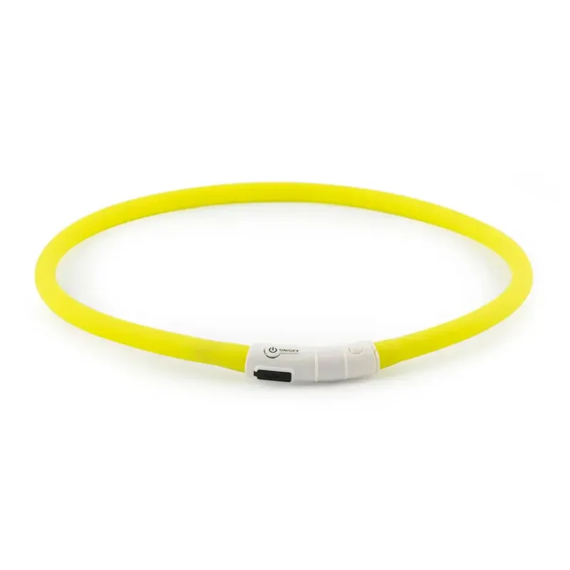 Collar Flashing LED Rechargeable USB Yellow