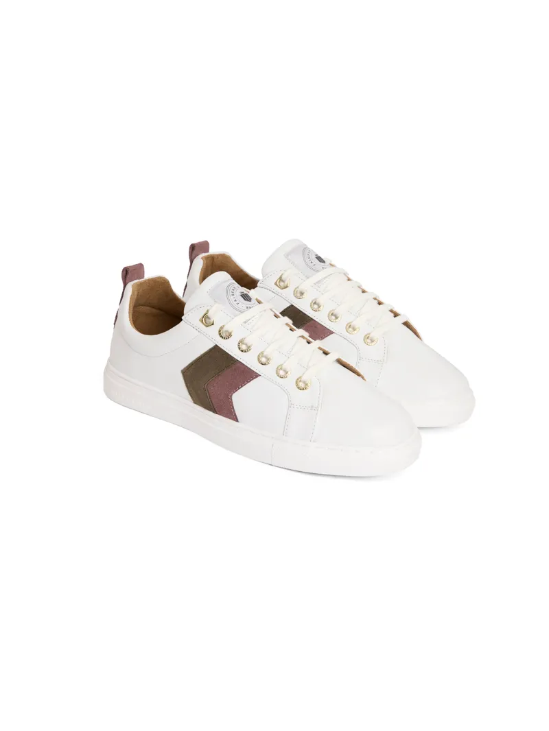 Fairfax and Favor Alexandra Trainer White Leather - Heather/Fog