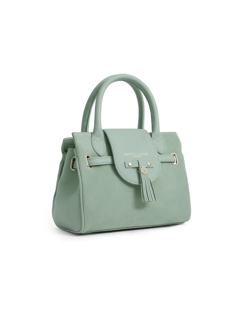 Fairfax and Favor Mini Windsor Handbag Mint Suede-1