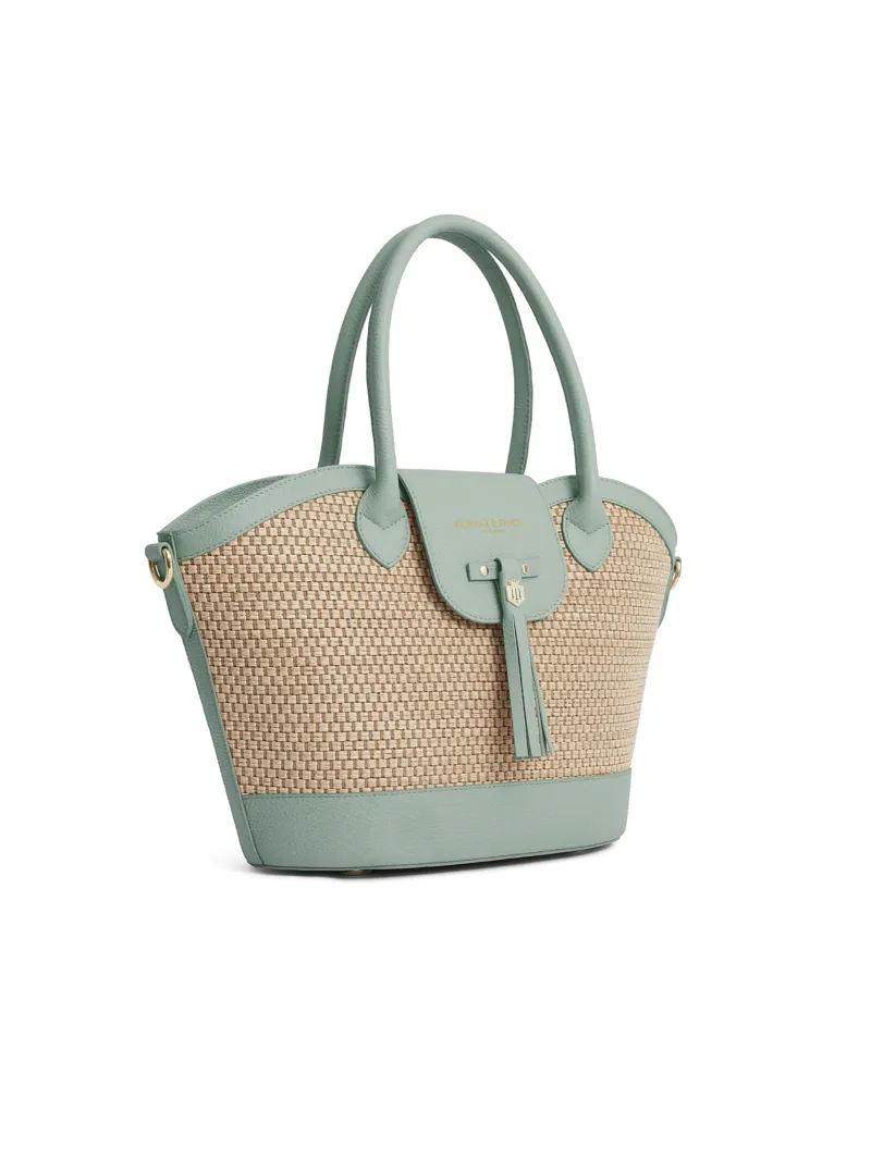 Fairfax and Favor Windsor Basket Bag - Mint Leather-1