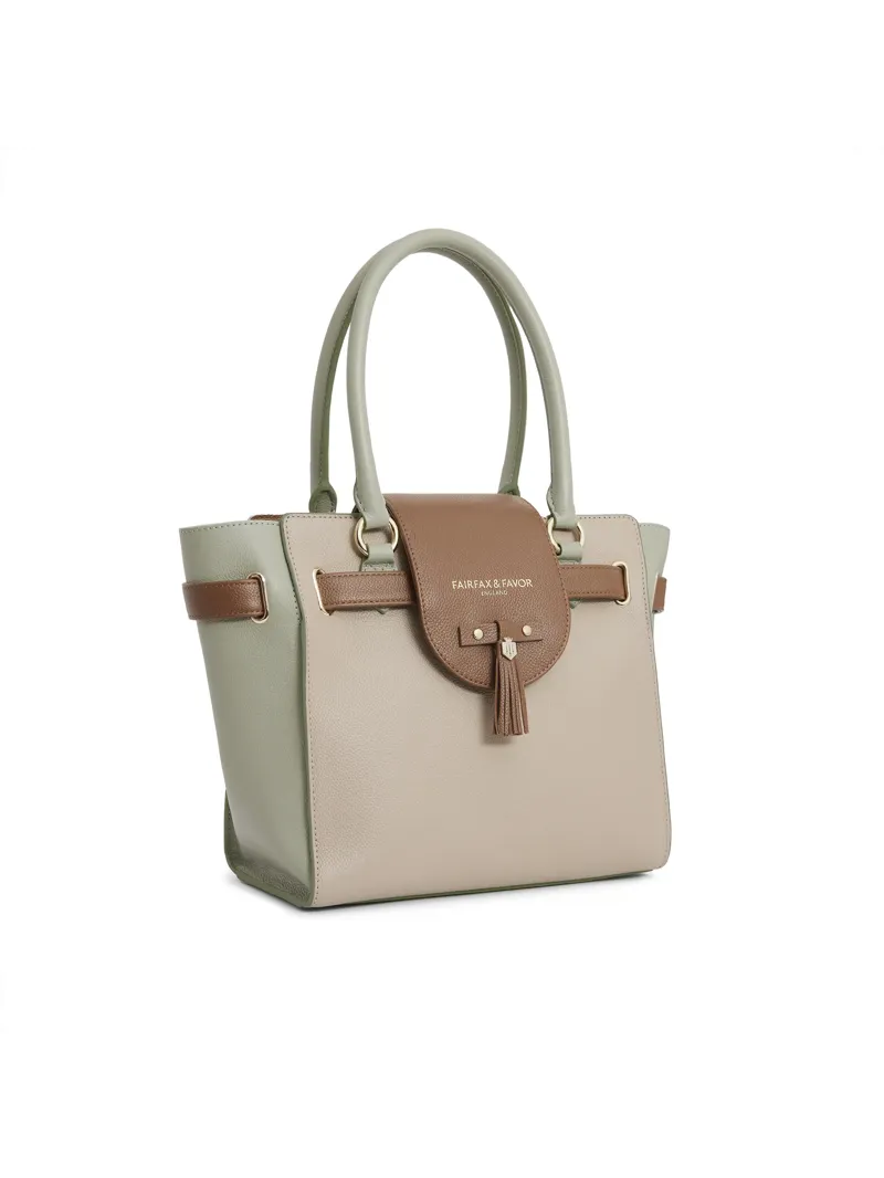 Fairfax and Favor Windsor Tote - Mint/Stone/Tan Leather-2