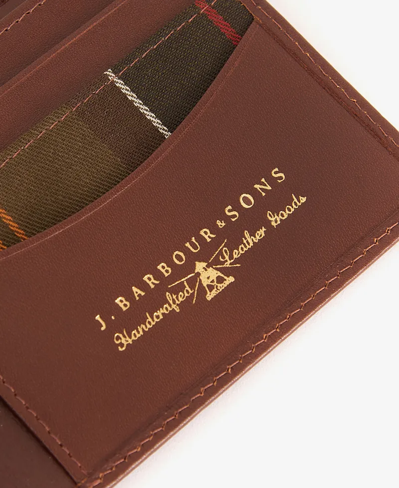 Barbour Colwell Leather Billfold Wallet - Brown/Classic-1