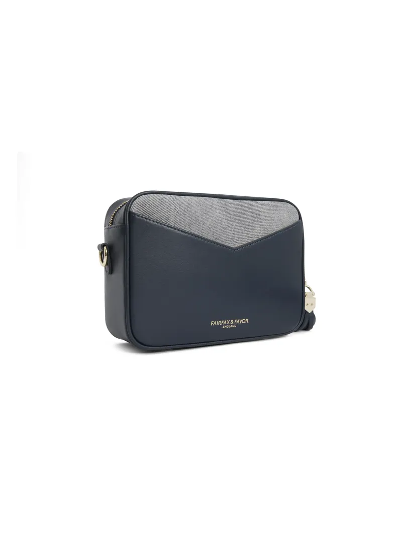 Fairfax and Favor Finsbury Cross Body Bag - Denim Suede-3