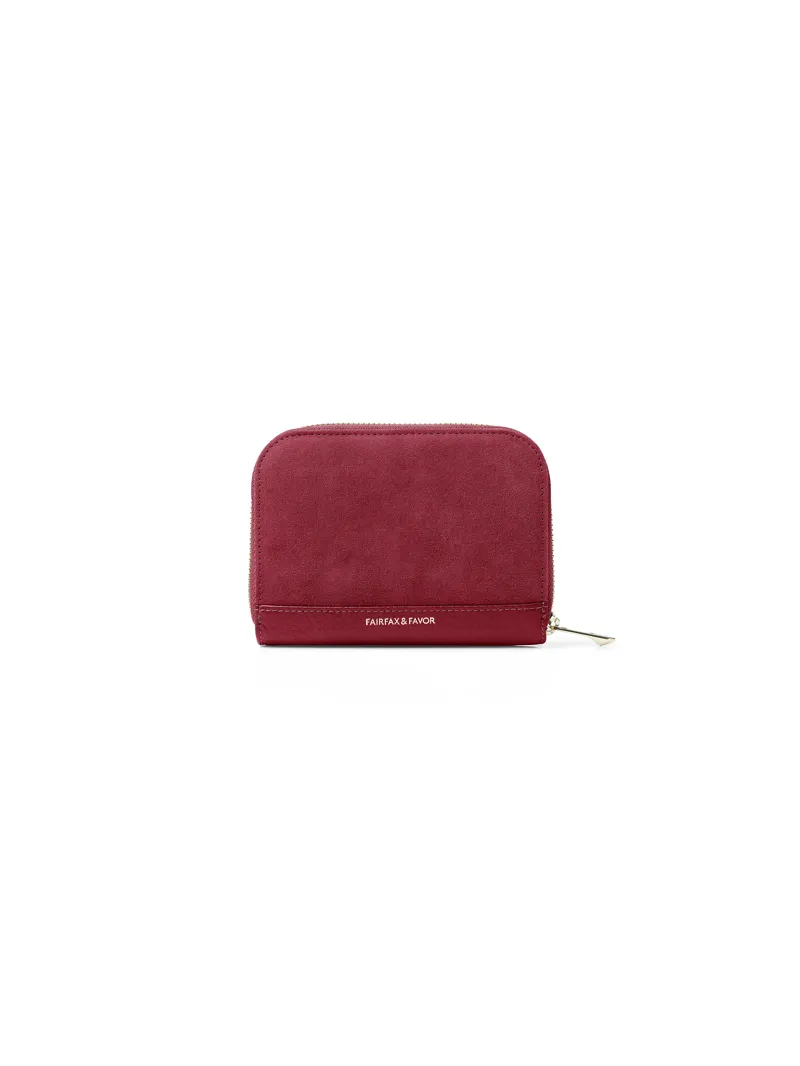 Fairfax and Favor Mini Salisbury Purse - Cherry Suede-1