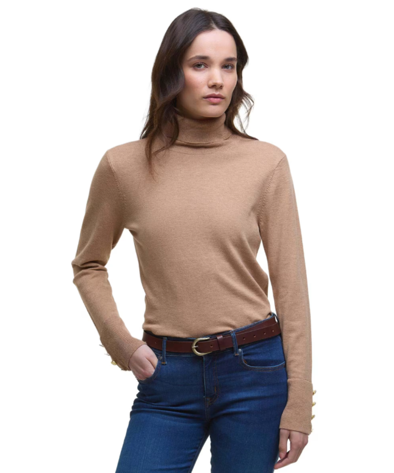 Barbour Corbridge Knitted Jumper - Pale Camel-1