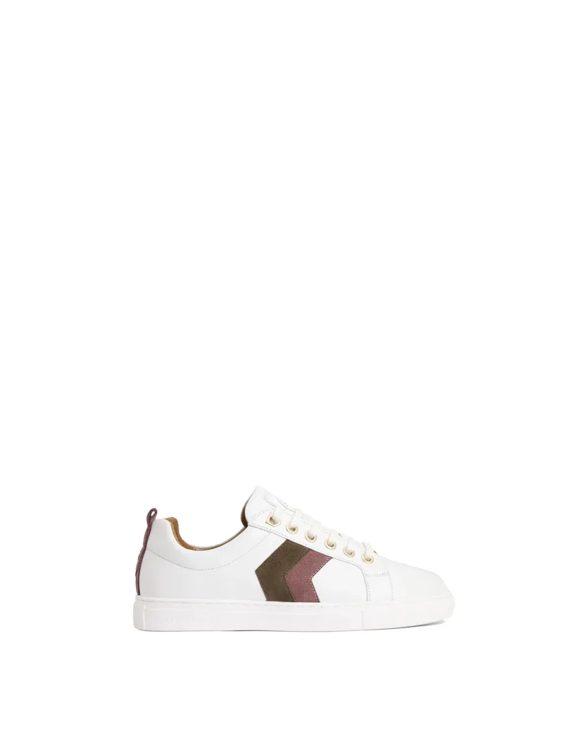 Fairfax and Favor Alexandra Trainer White Leather - Heather/Fog-4
