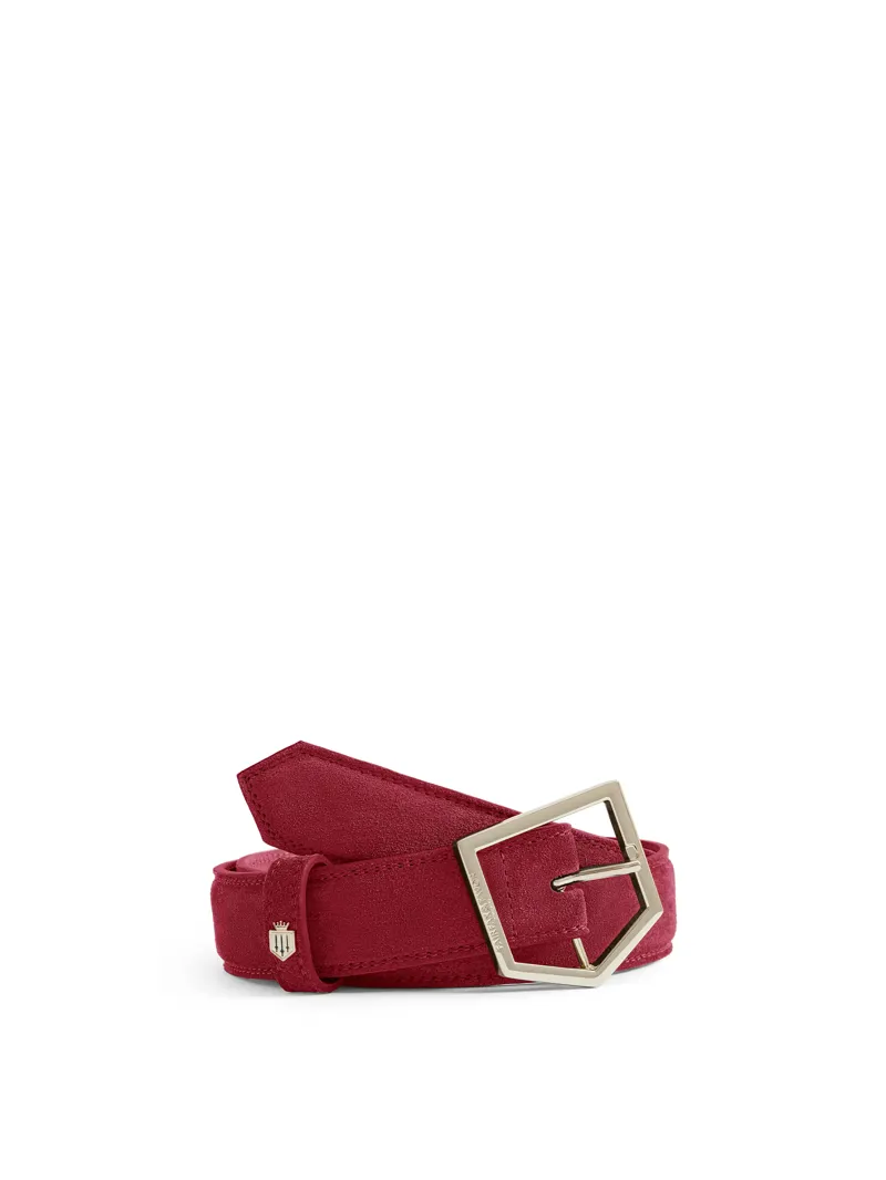 Fairfax and Favor Felbrigg Belt - Cherry Suede