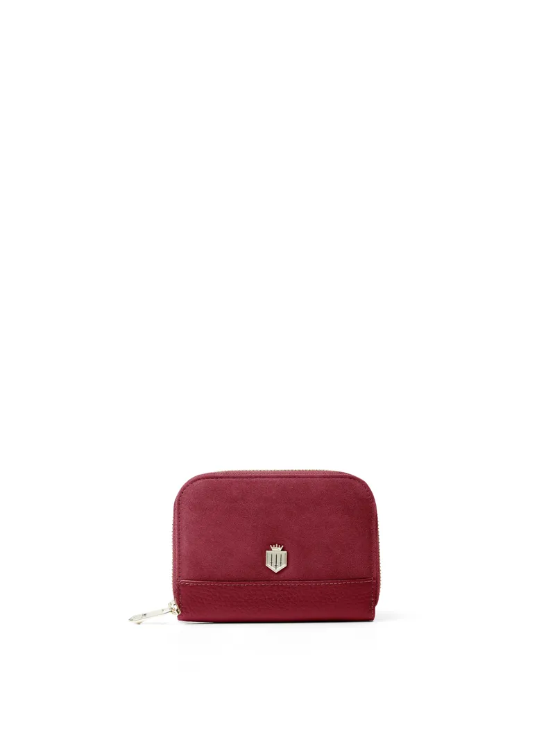 Fairfax and Favor Mini Salisbury Purse - Cherry Suede
