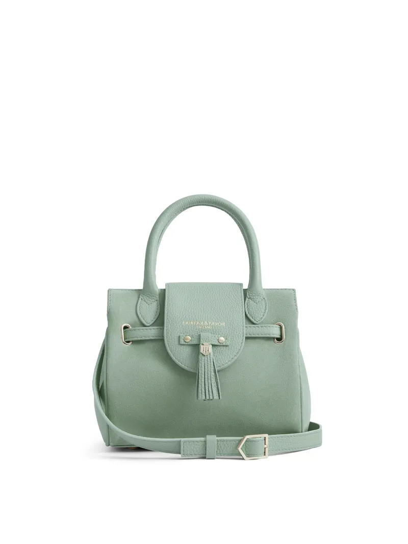 Fairfax and Favor Mini Windsor Handbag Mint Suede