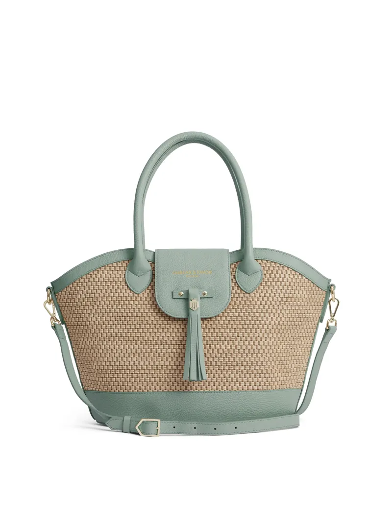 Fairfax and Favor Windsor Basket Bag - Mint Leather