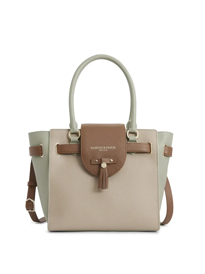 Fairfax and Favor Windsor Tote - Mint/Stone/Tan Leather