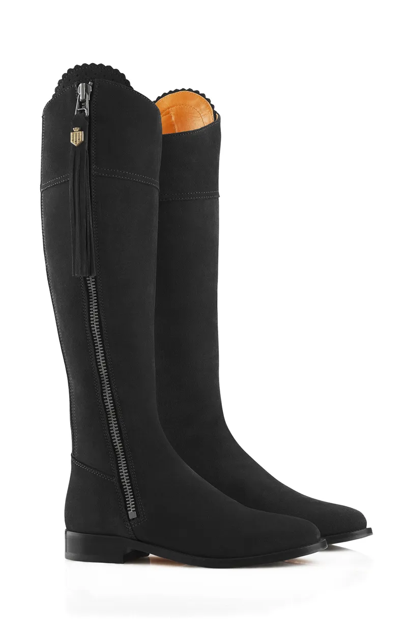 Fairfax and Favor Flat Regina Regular Fit - Black Suede