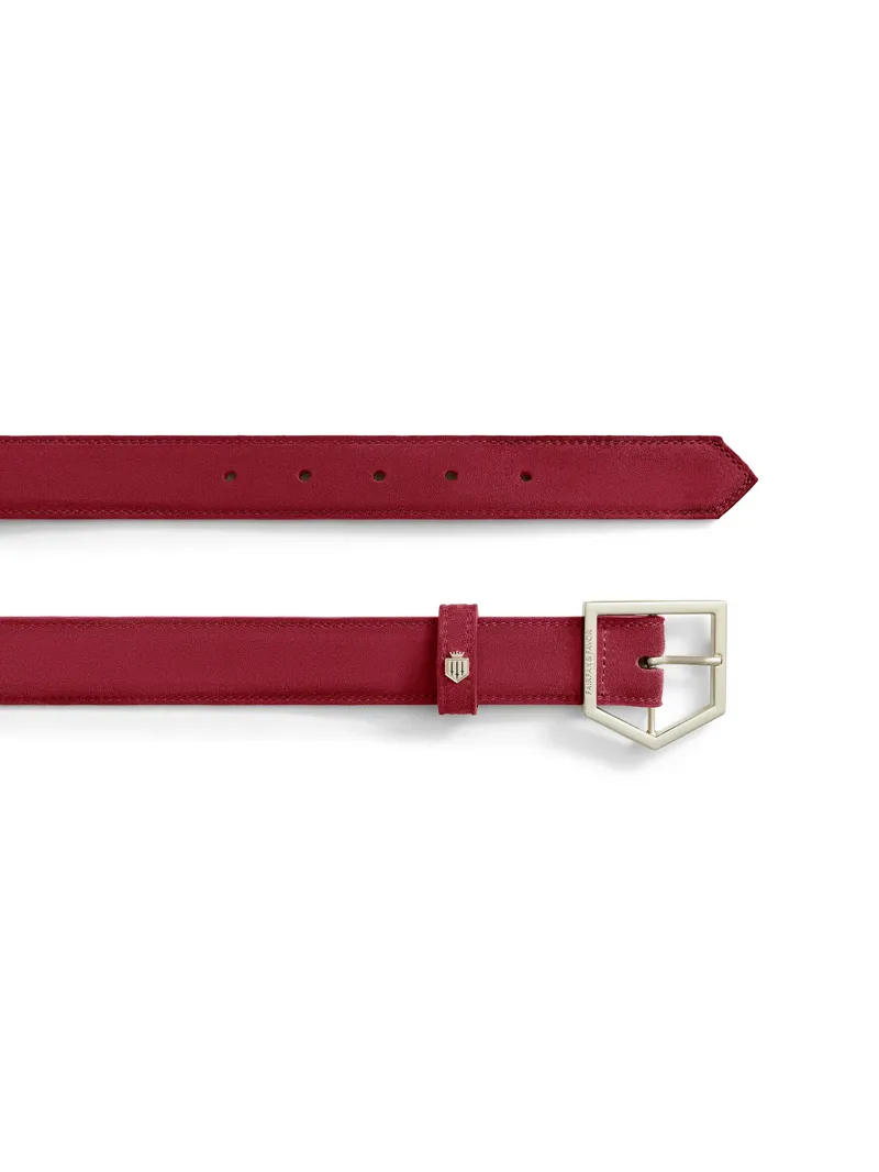 Fairfax and Favor Felbrigg Belt - Cherry Suede-1