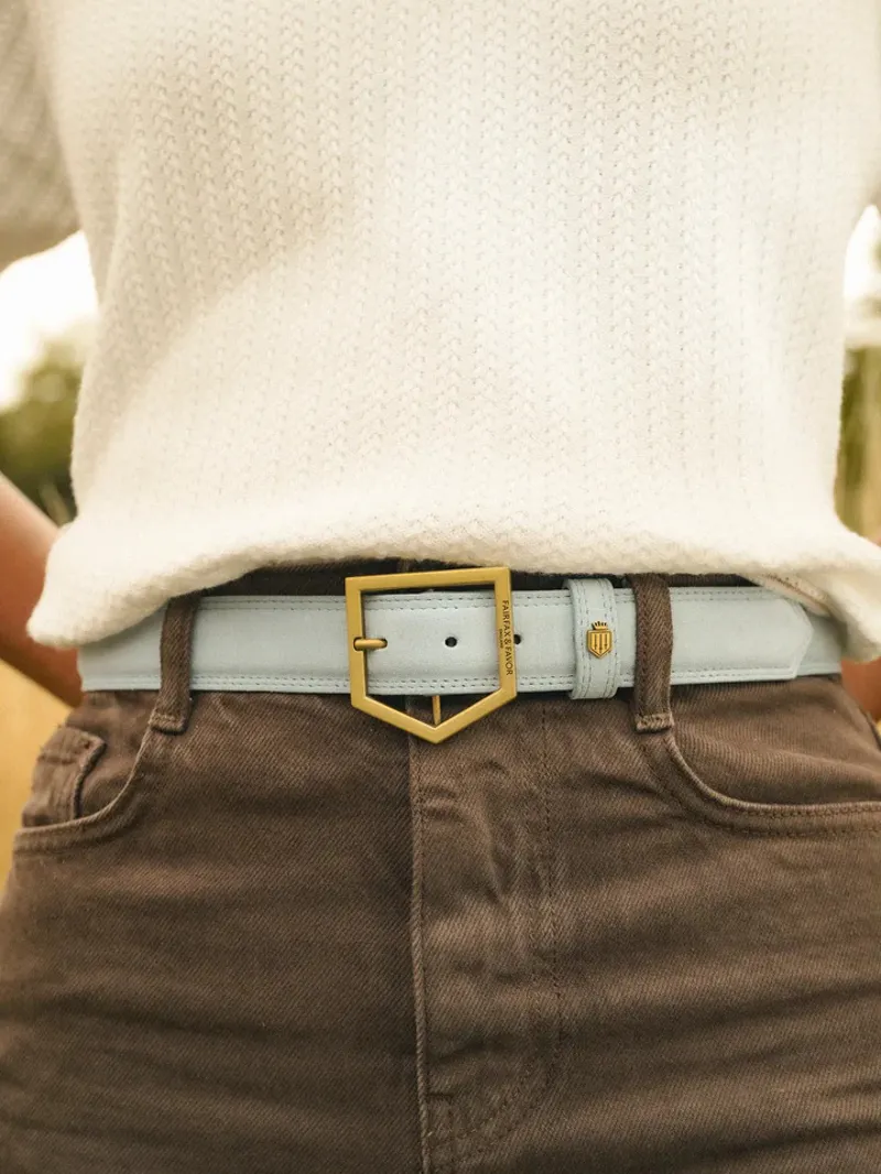 Fairfax and Favor Felbrigg Suede Belt - Sky Blue-2