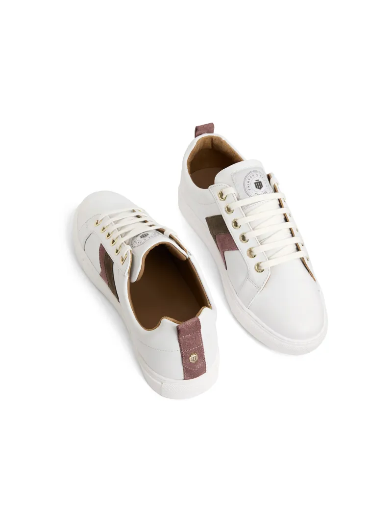 Fairfax and Favor Alexandra Trainer White Leather - Heather/Fog-2
