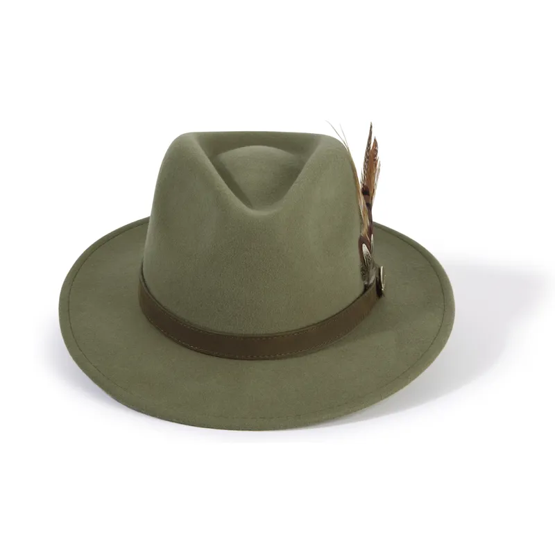 Hicks and Brown Suffolk Fedora Bronze Feather - Moss-1