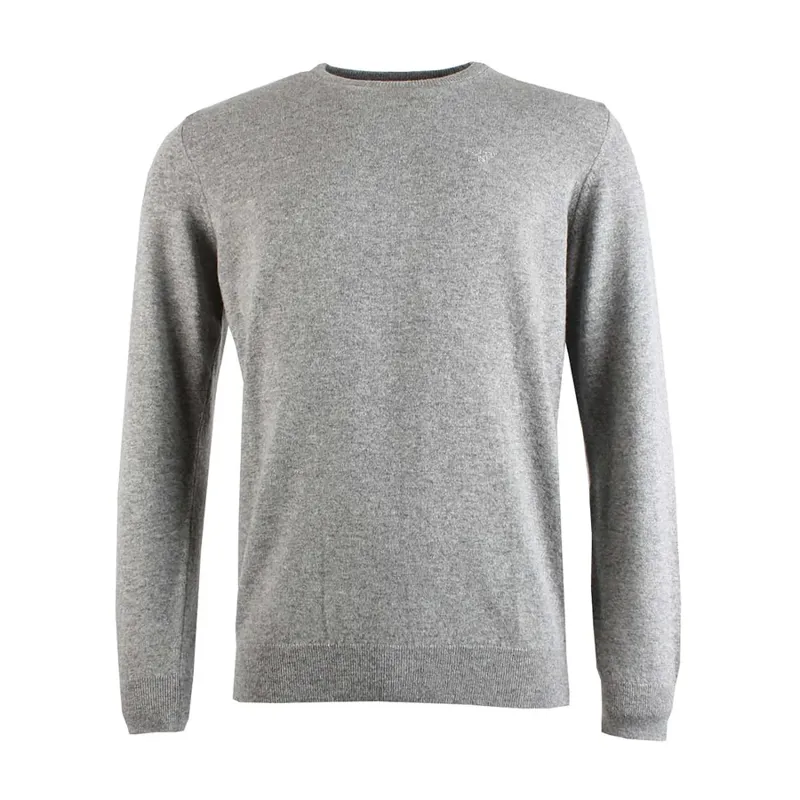 Barbour Essential Lambswool Crew Neck Jumper - Light Grey Marl