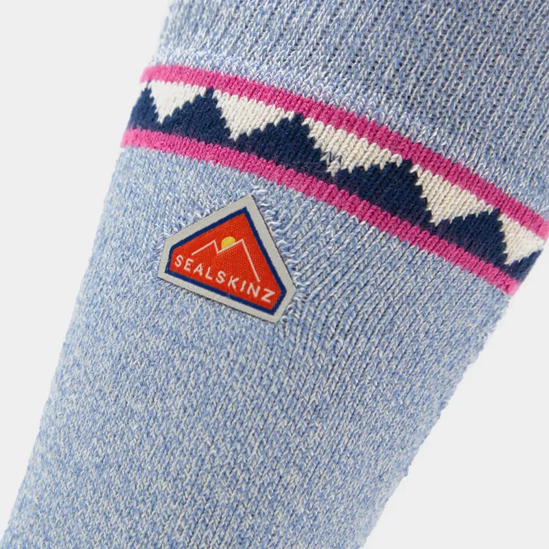 Sealskinz Kimberley Bamboo Mid Length Hiking Sock - Light Blue-2