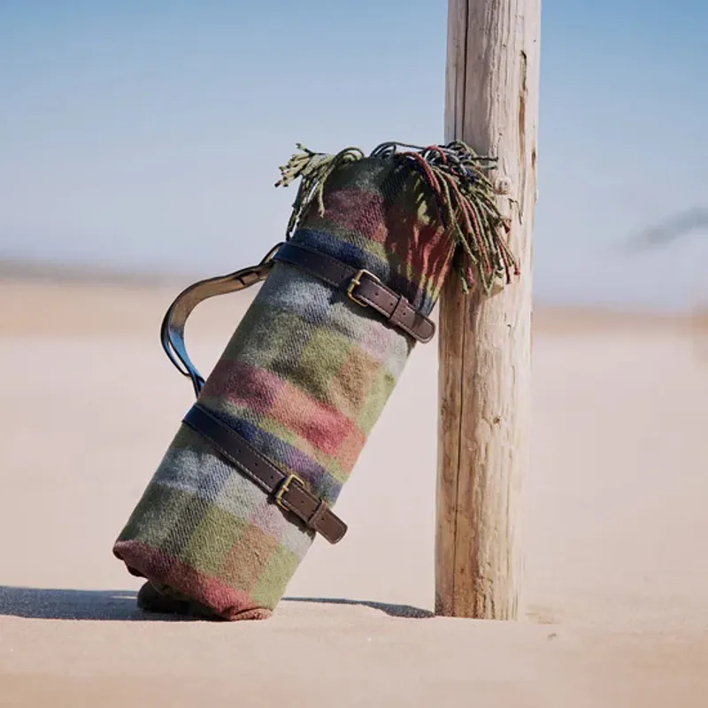 Hicks and Brown Outdoor Picnic Blanket - Green Check-2