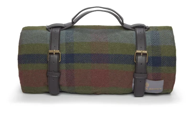 Hicks and Brown Outdoor Picnic Blanket - Green Check