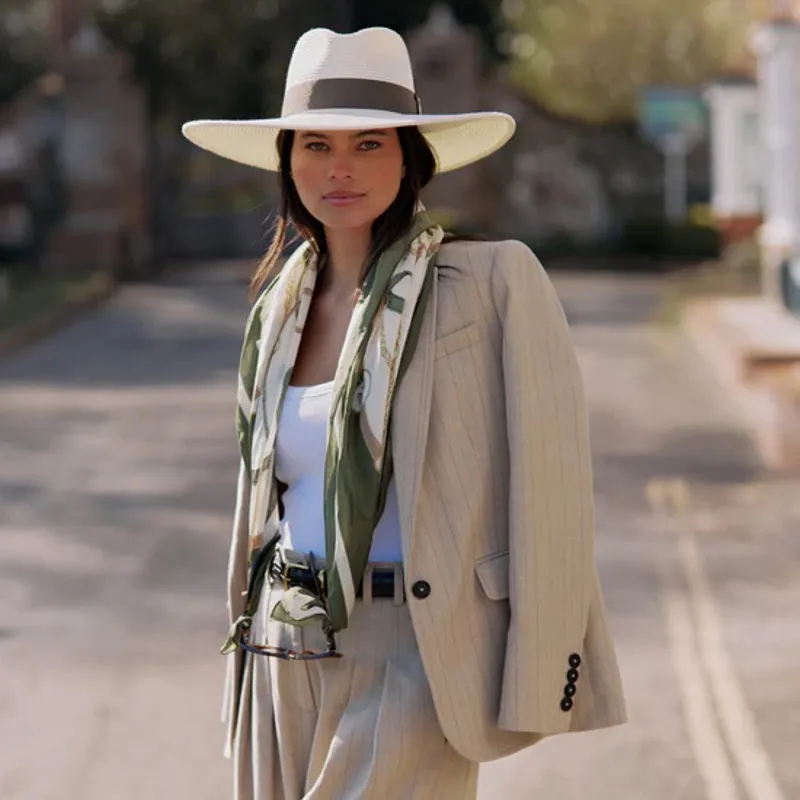 Hicks and Brown Melford Silk Scarf - Green-2