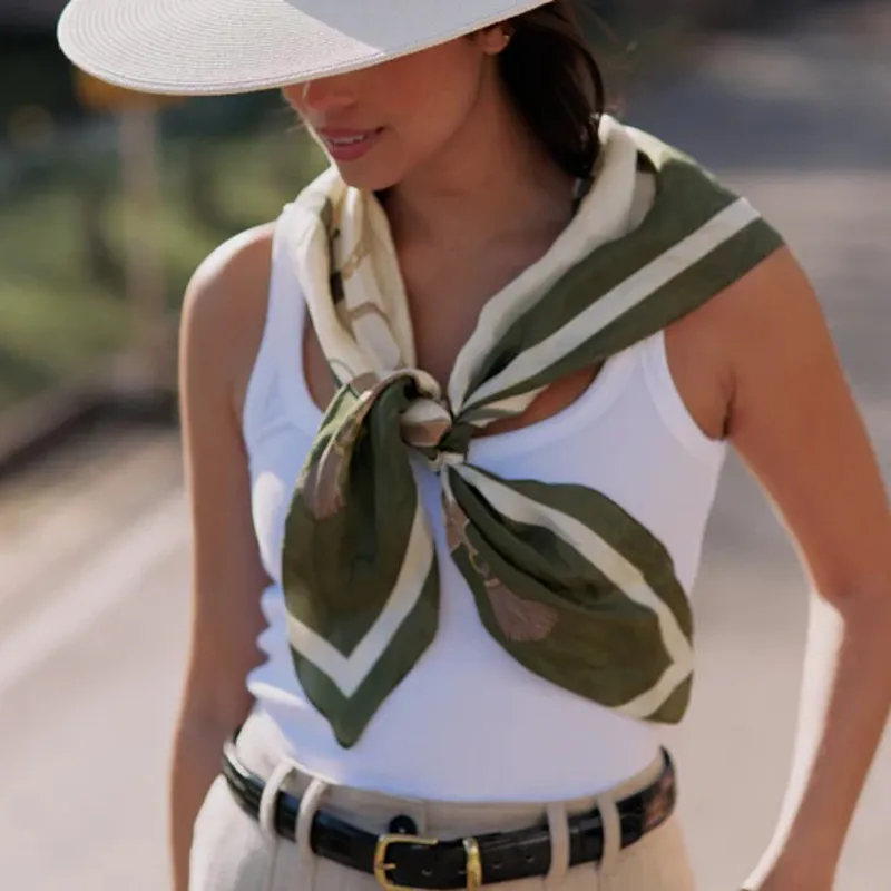 Hicks and Brown Melford Silk Scarf - Green-3