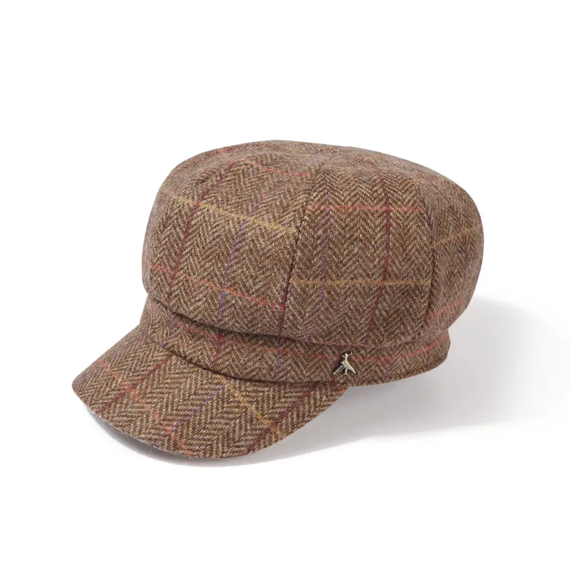 Hicks and Brown Higham Tweed Baker Boy - Chestnut