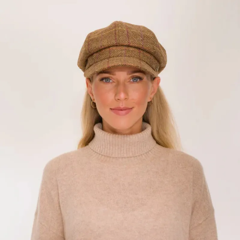 Hicks and Brown Higham Tweed Baker Boy - Chestnut-1