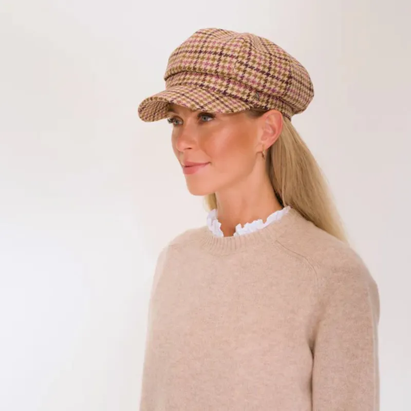 Hicks and Brown Higham Tweed Baker Boy - Mulberry-2