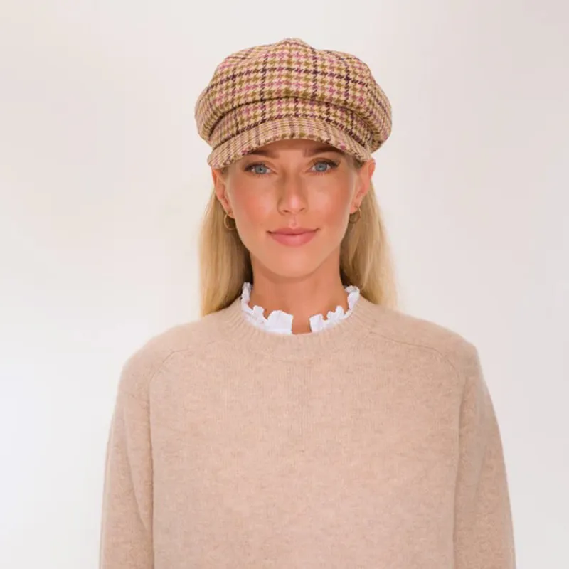 Hicks and Brown Higham Tweed Baker Boy - Mulberry-1