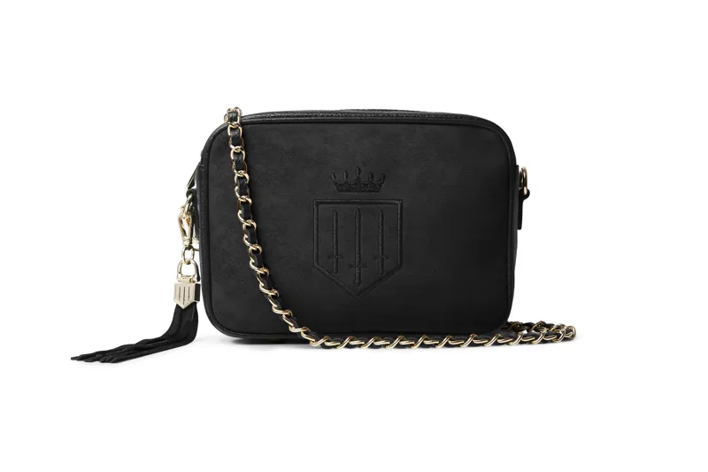 Fairfax and Favor Finsbury Cross Body Bag Black Suede