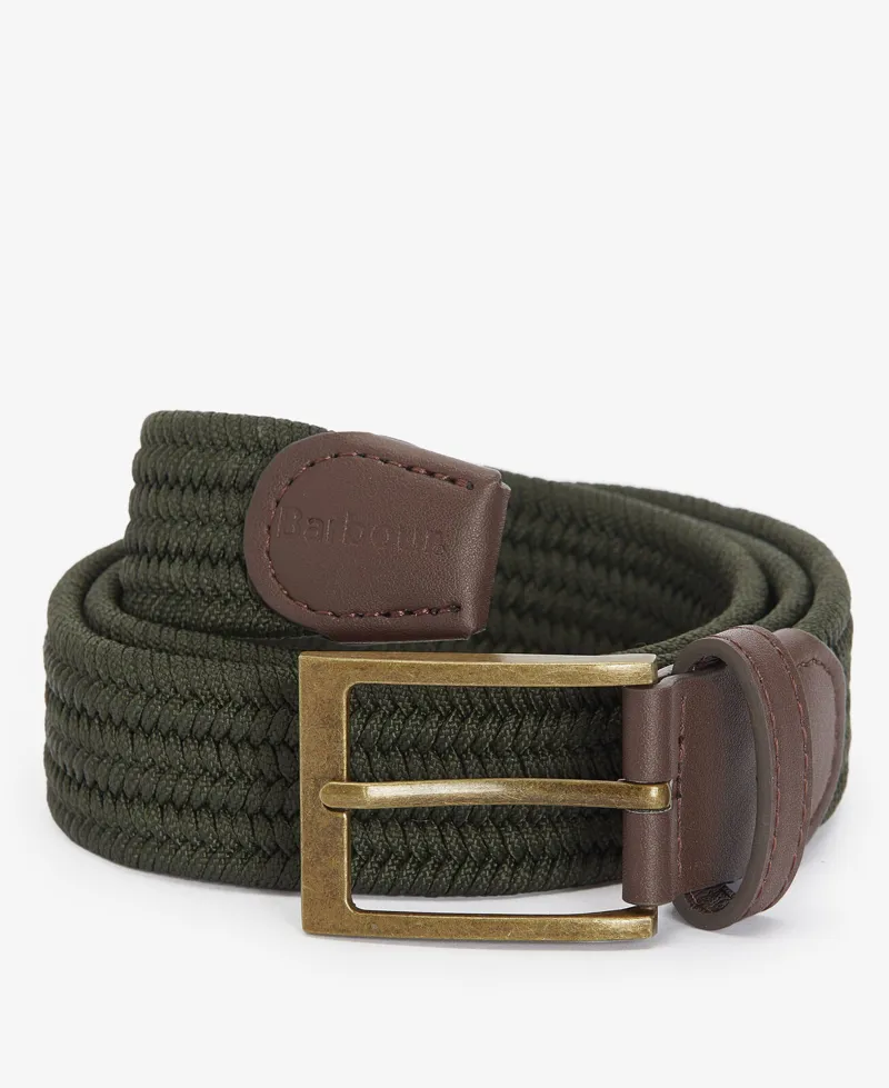 Barbour Nevis Stretch Webbing Belt - Dark Olive