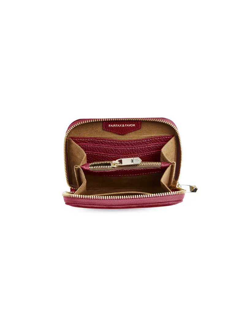 Fairfax and Favor Mini Salisbury Purse - Cherry Suede-2