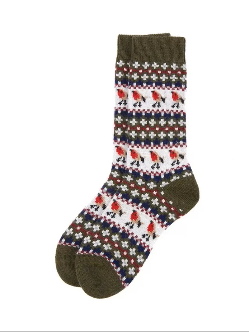Barbour Robin Fairisle Sock - Olive