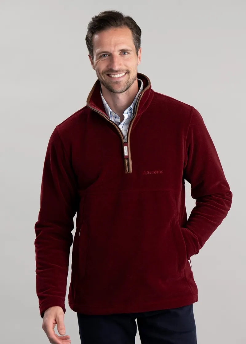 Schoffel Berkeley 1/4 Zip Fleece Claret-1
