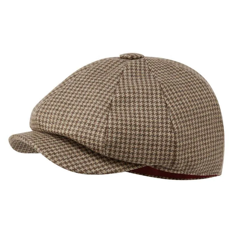 Schoffel Women's Newsboy Cap - Houndstooth Tweed
