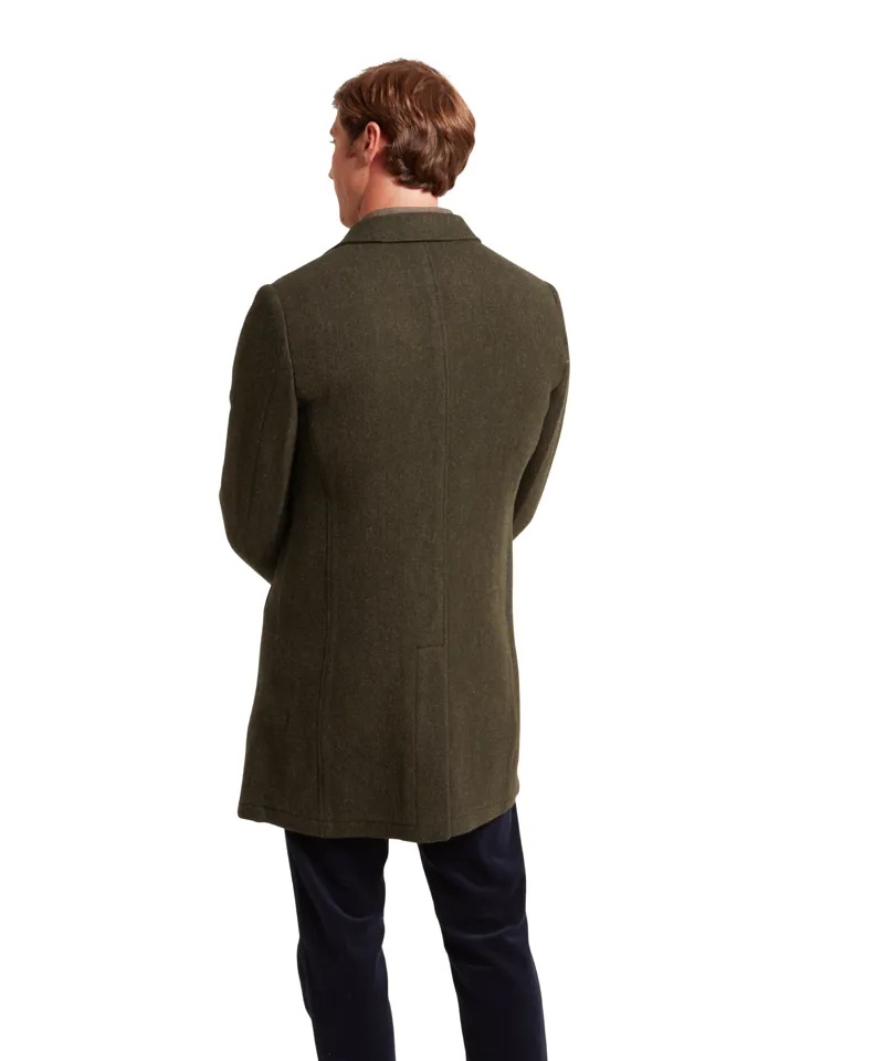 Schoffel Banchory Tweed Coat - Dark Olive Herringbone-4