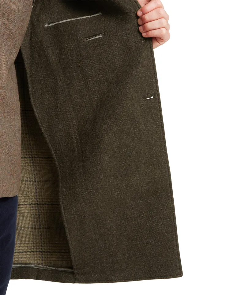 Schoffel Banchory Tweed Coat - Dark Olive Herringbone-8