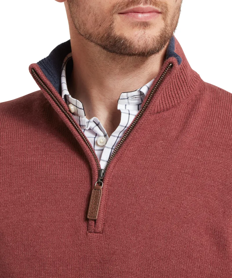 Schoffel Blair 1/4 Zip Jumper - Redwood-3