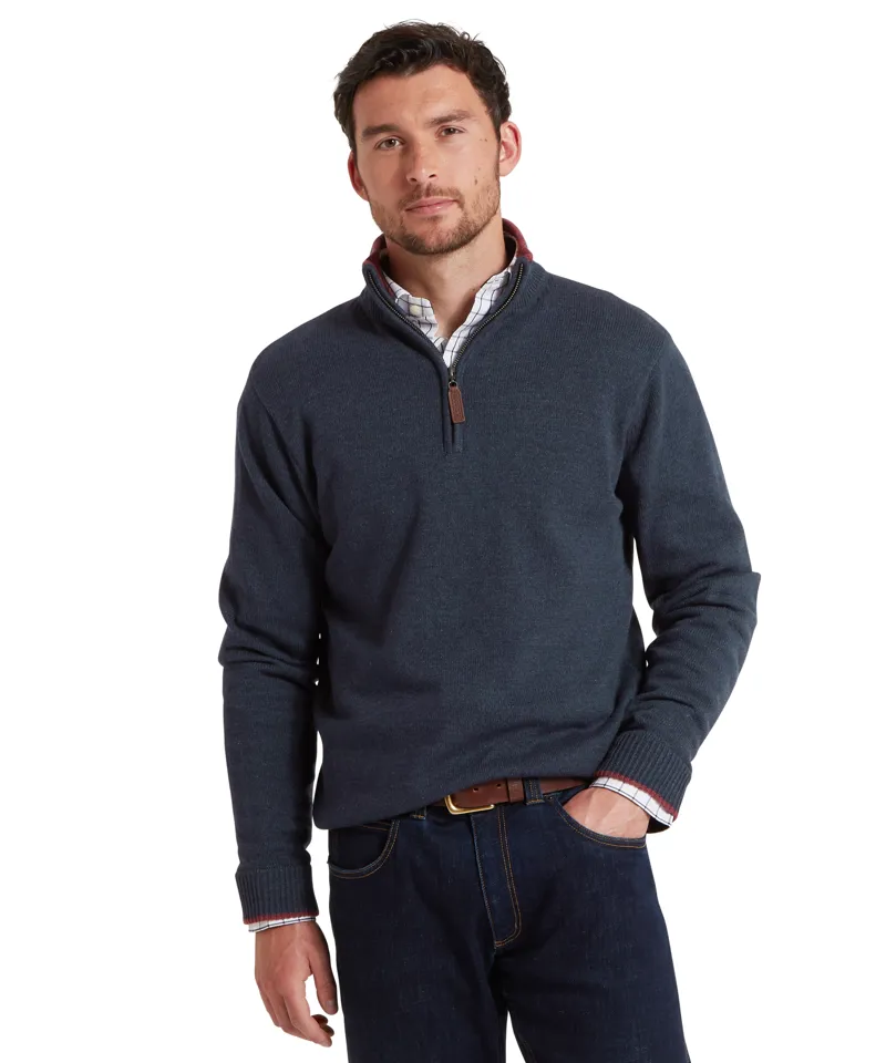 Schoffel Blair 1/4 Zip Jumper - Ink Navy-1