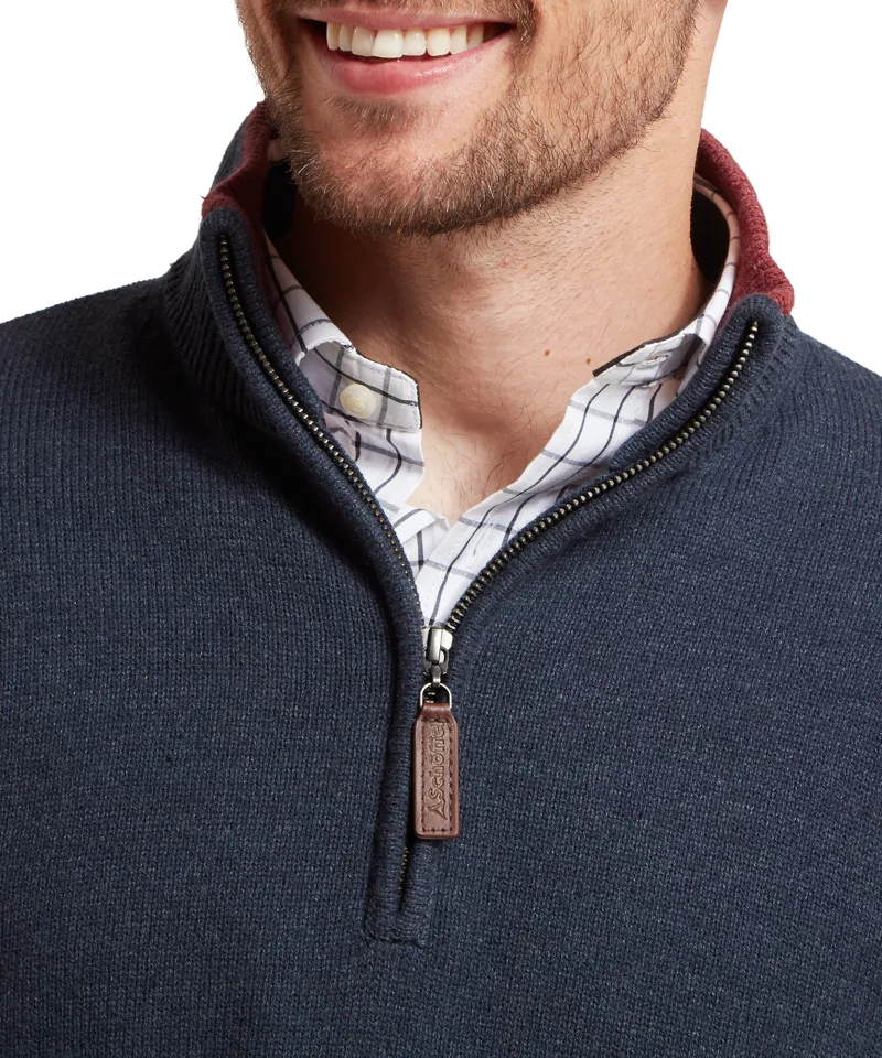 Schoffel Blair 1/4 Zip Jumper - Ink Navy-3