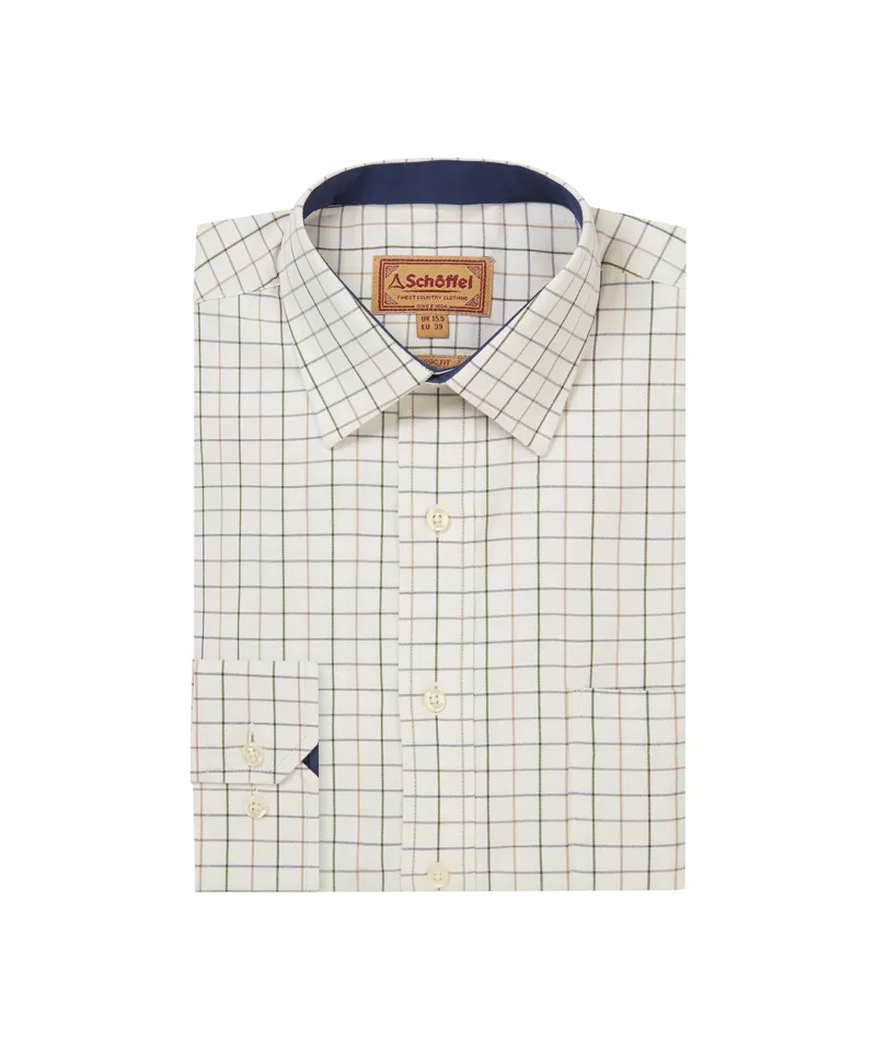 Schoffel Burnham Tattersall Classic Shirt - Blueberry