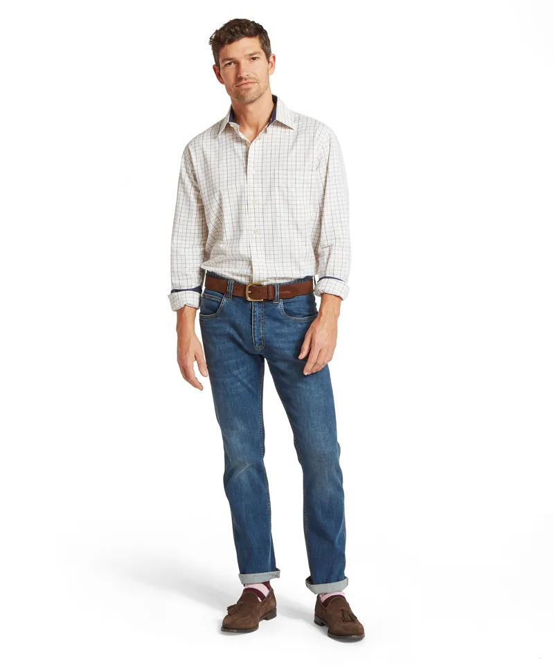 Schoffel Burnham Tattersall Classic Shirt - Blueberry-2