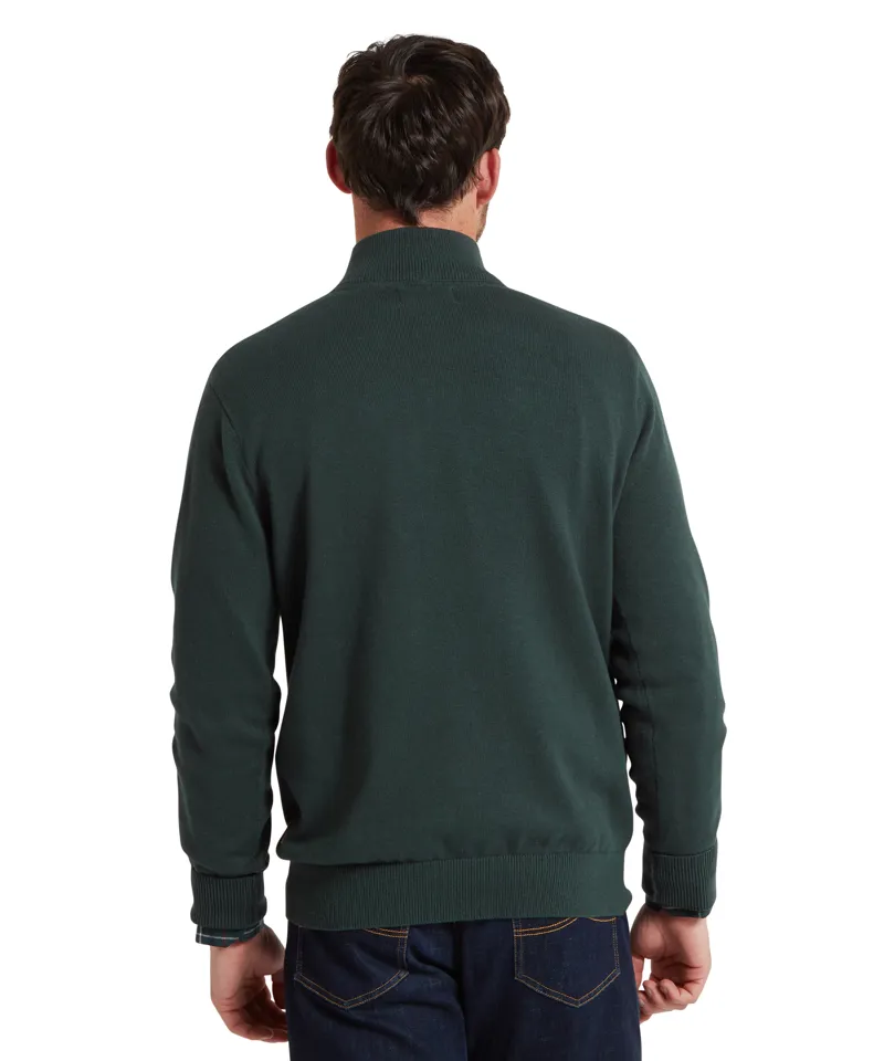 Schoffel Calton Cotton Cashmere 1/4 Zip Jumper - Botanical Green-4