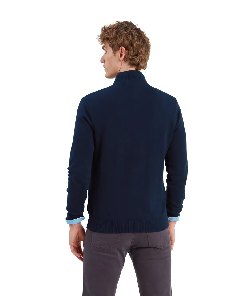 Schoffel Calton Cotton Cashmere 1/4 Zip Jumper - Navy-4