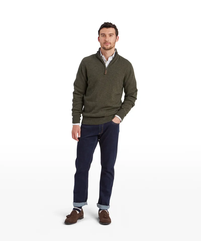 Schoffel Calton Cotton Cashmere Crew Jumper - Loden Green-5