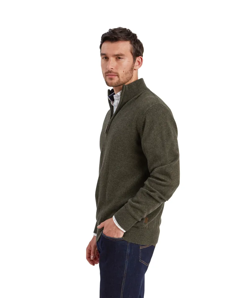 Schoffel Calton Cotton Cashmere Crew Jumper - Loden Green-2